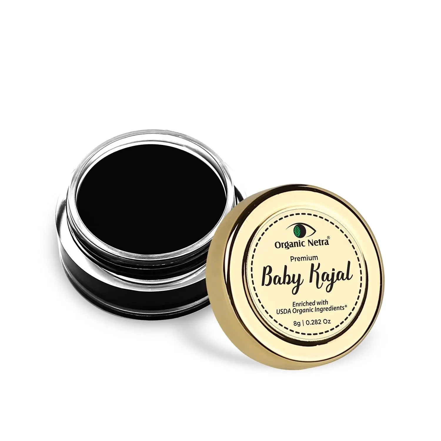 Organic Netra Baby Kajal Water Resistant, Smudgeproof, Longlasting For Normal Skin Type Enriched With Natural & Organic Ingredients With No Harmful Chemicals, Matte Finish, 8g