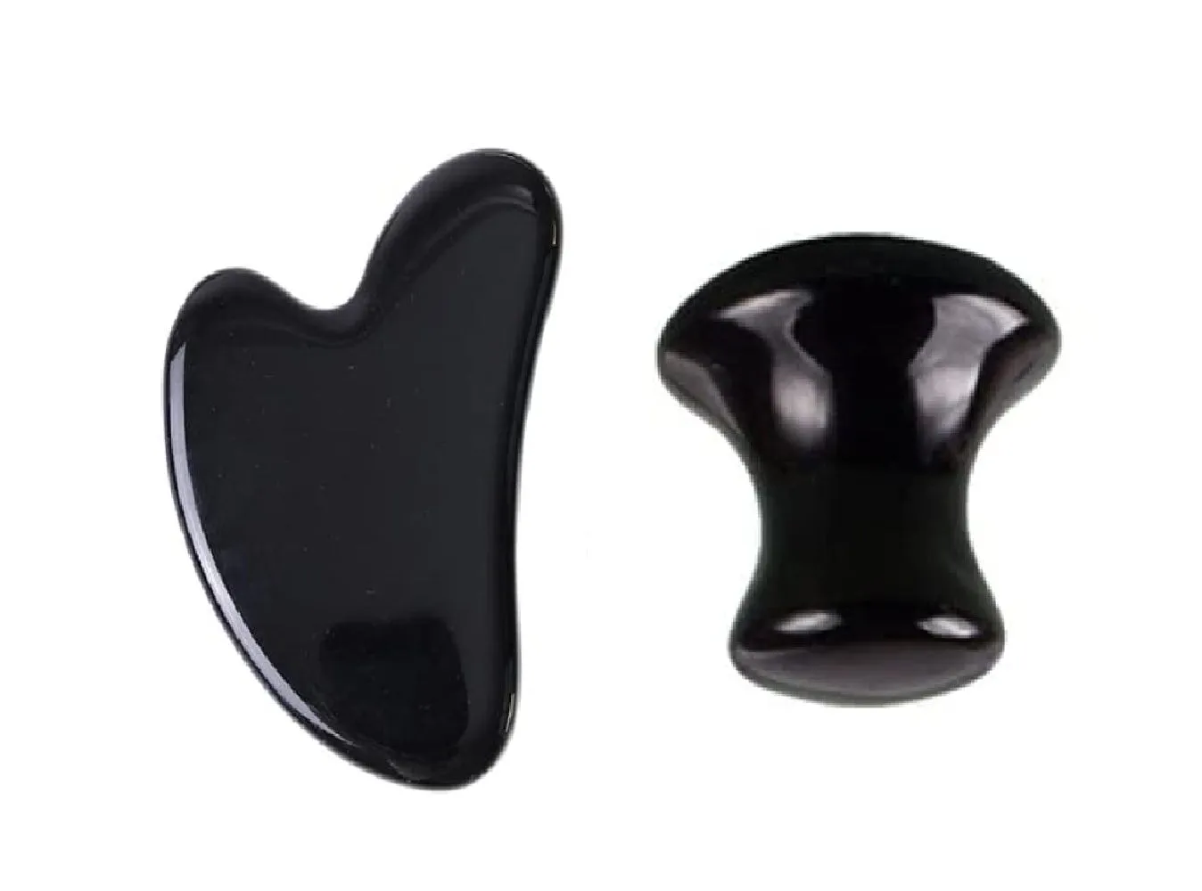 Getmecraft Black Obsidian Gua Sha And Mushroom Gua Sha Facial Massage Tool