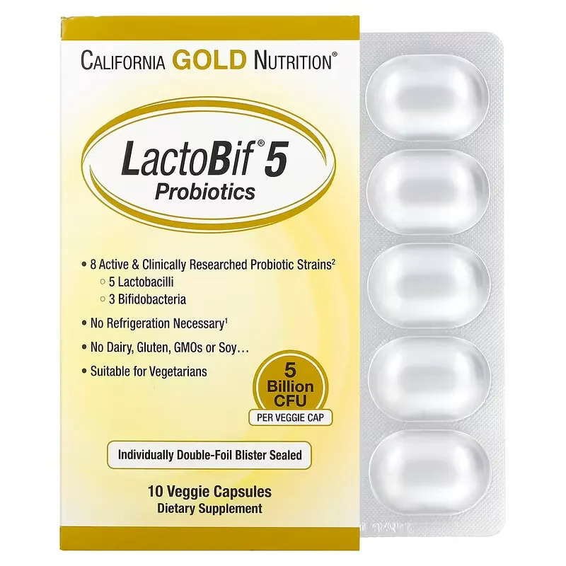 LactoBif 5 Probiotics, 5 Billion CFU, 10 Veggie Capsules