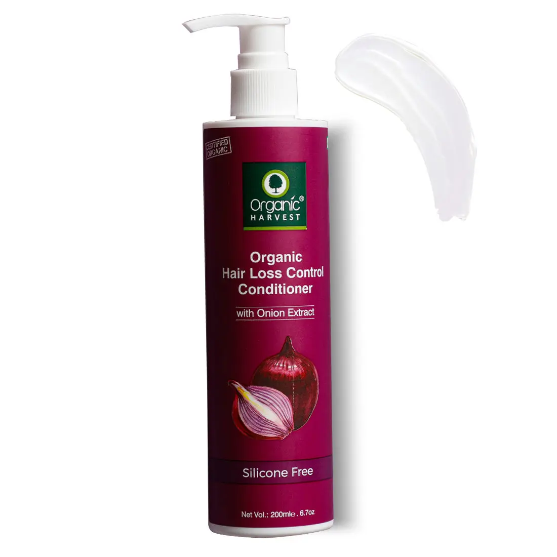 Organic Harvest Red Onion Conditioner For Hair Fall Control & Hair Growth, Suitable for All Type Hair, Sulphates & Parabens Free, Anti Hairfall Conditioner For Men & Women (200 ml)