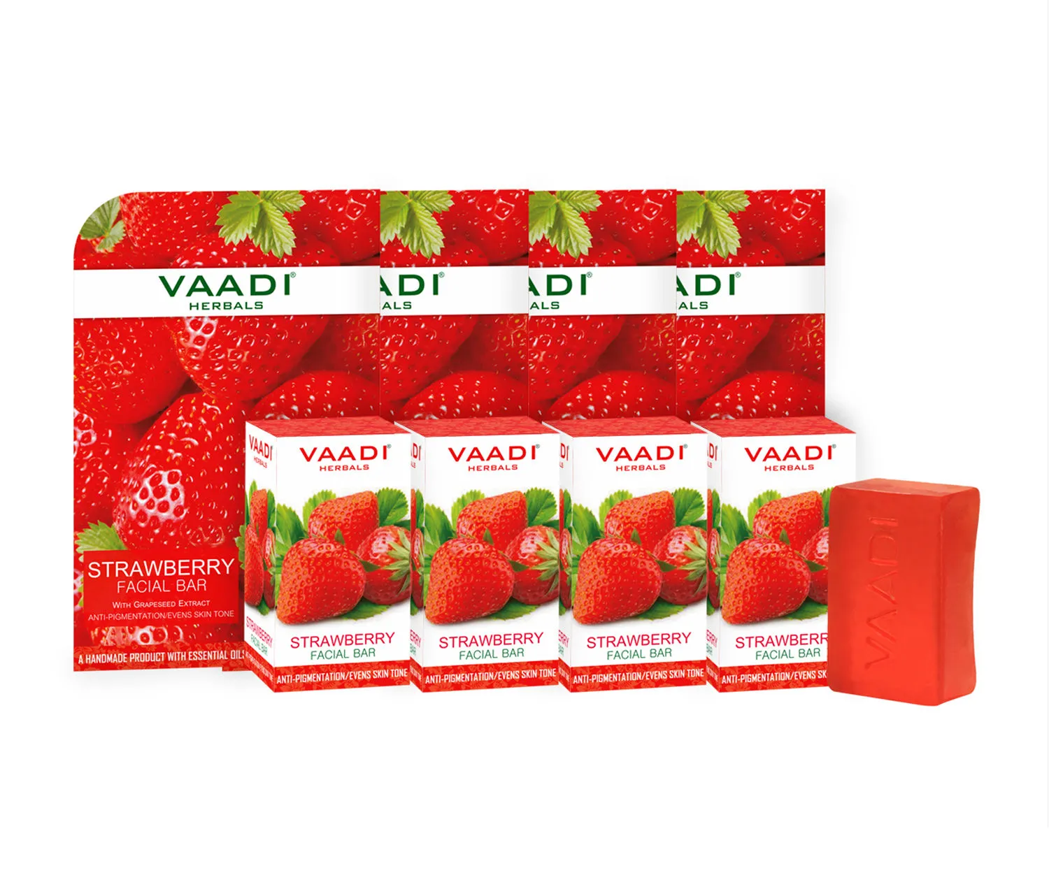 Vaadi Herbals Value Pack of 4 Strawberry Facial Bars