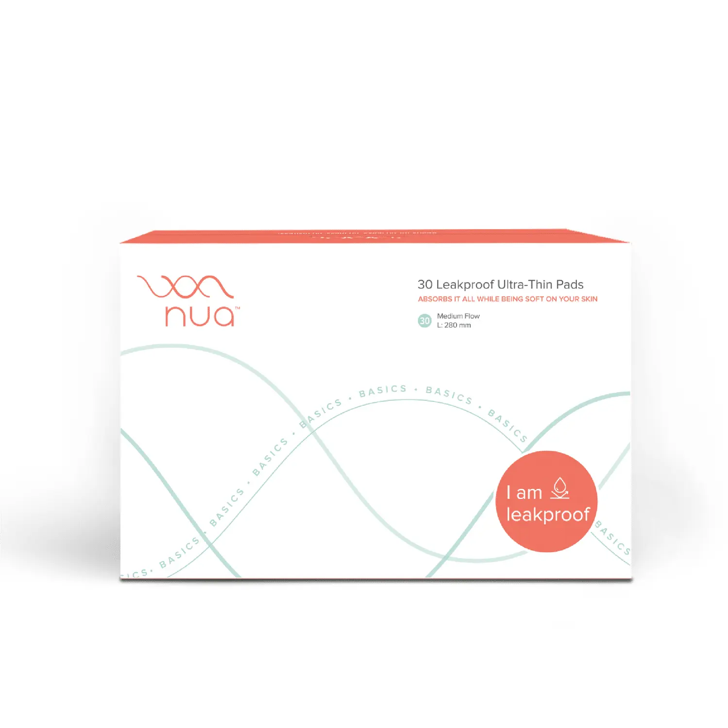 Nua Ultra Thin Sanitary Pads for Women, All L: Pack of 30 Pads - without Disposable Cover