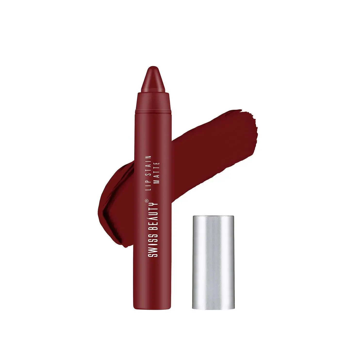 Swiss Beauty Lip Stain Matte Lipstick - Red-Wine (3.4 g)