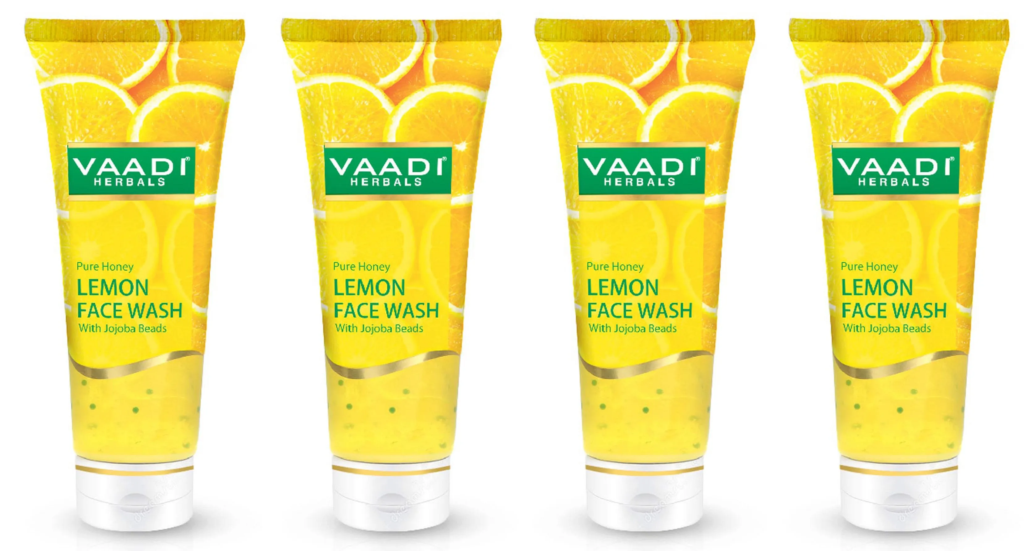 Vaadi Herbals Value Pack Of 4 Honey Lemon Face Wash With Jojoba Beads