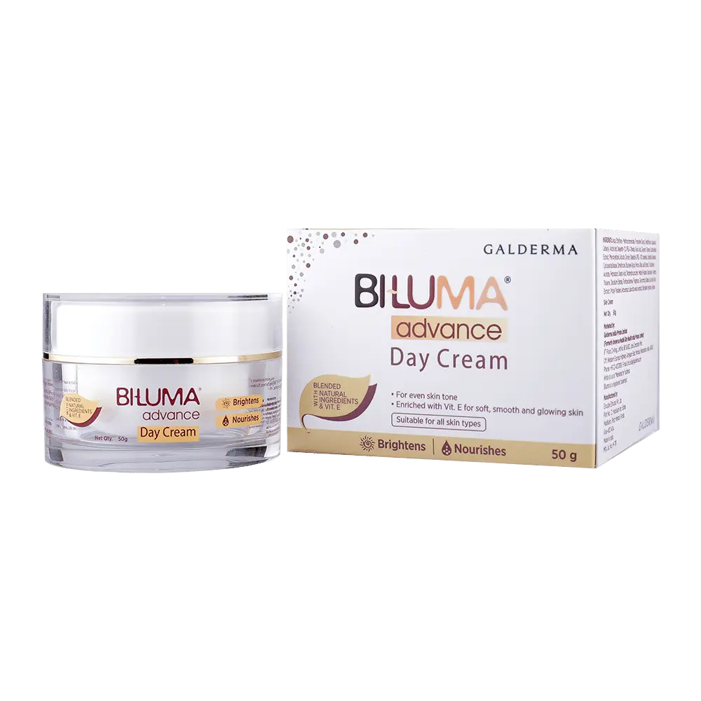 Biluma Advance Skin Brightening day cream for even skin tone |Blended with vitamin E and natural Ingredients for dark spots - 50 gm