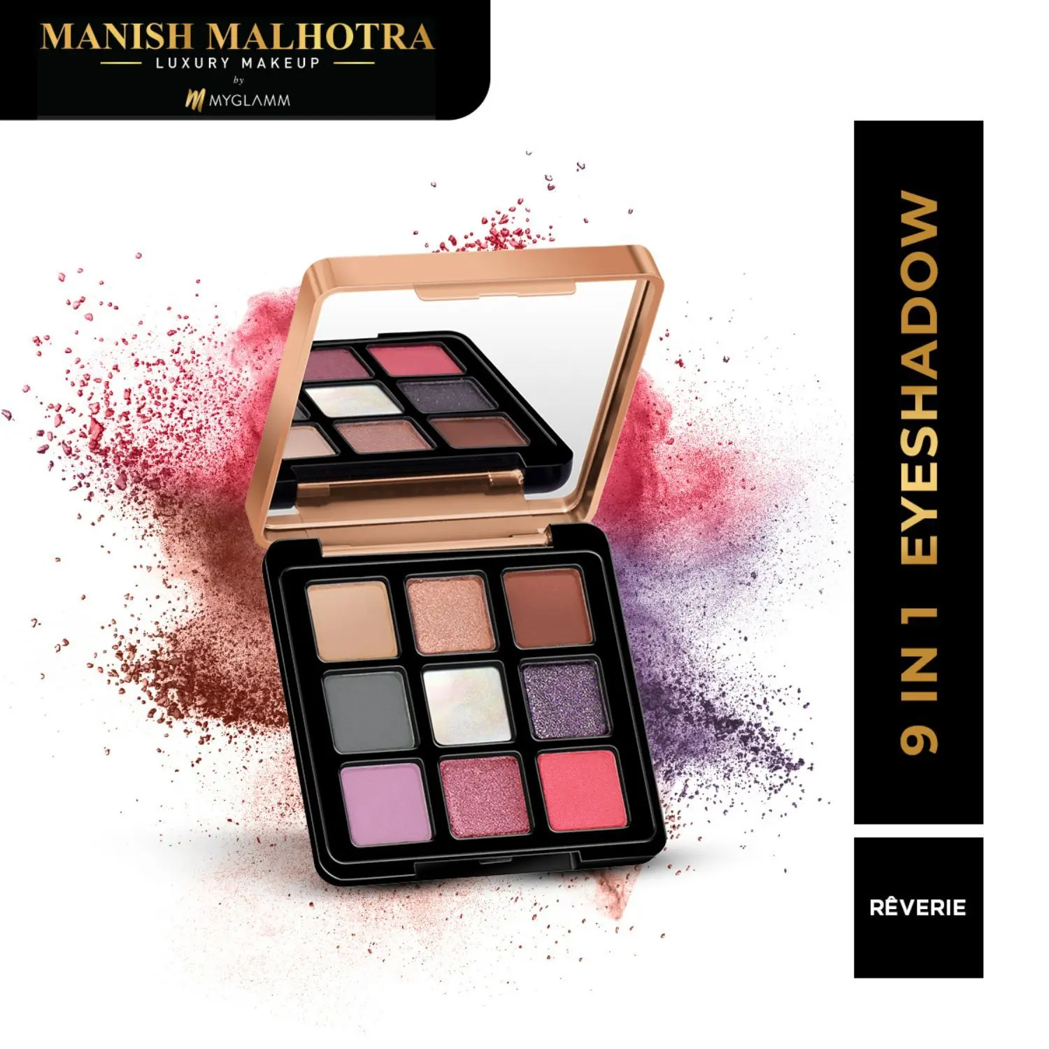 Manish Malhotra Beauty By MyGlamm 9 In 1 Eyeshadow Palette-Reverie-9gm