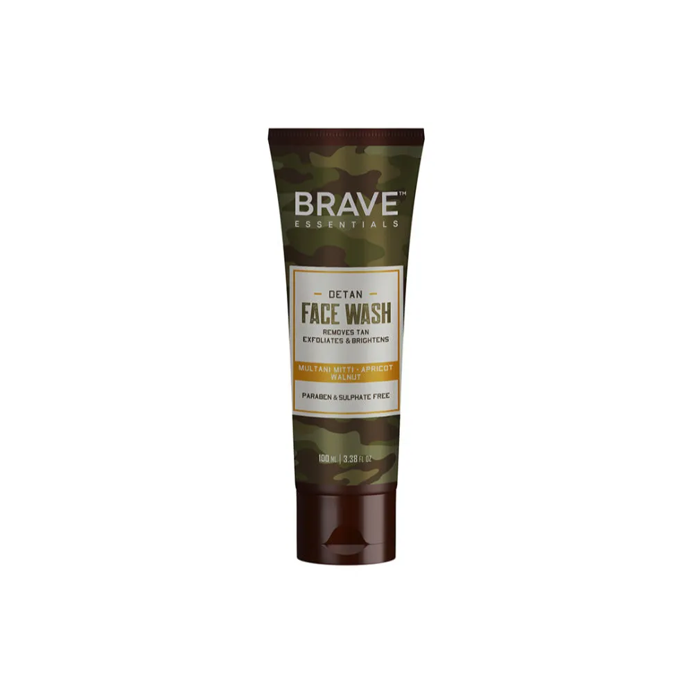 BRAVE ESSENTIALS De Tan Face Wash Removes Tan Exfoliates & Brightens