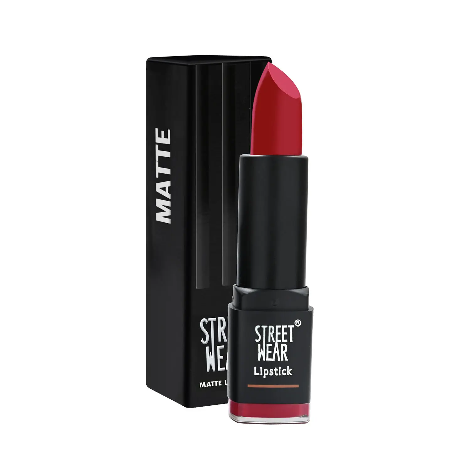 STREET WEAR® Matte Lipstick -DIVA RED (Red/Maroon) - 4.2 gms -Longwear, Velvety texture, Fade-resistant, High Color payoff, Lightweight Matte Lipstick, Plant-based Canuuba wax, Paraben-free