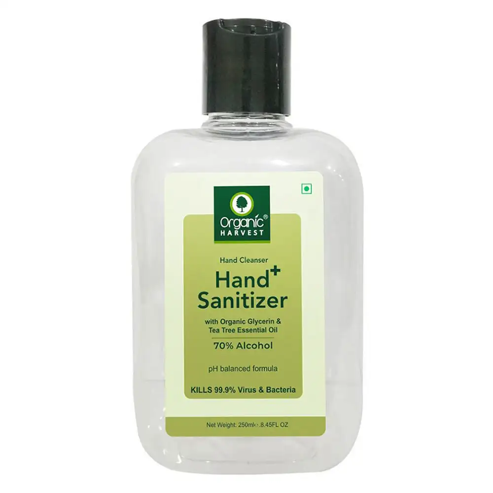 Organic Harvest Hand Cleanser & Sanitizer,  Fragrance Free  250 ml  Kills 99.9% Virus & Bacteria (Pack of 6)