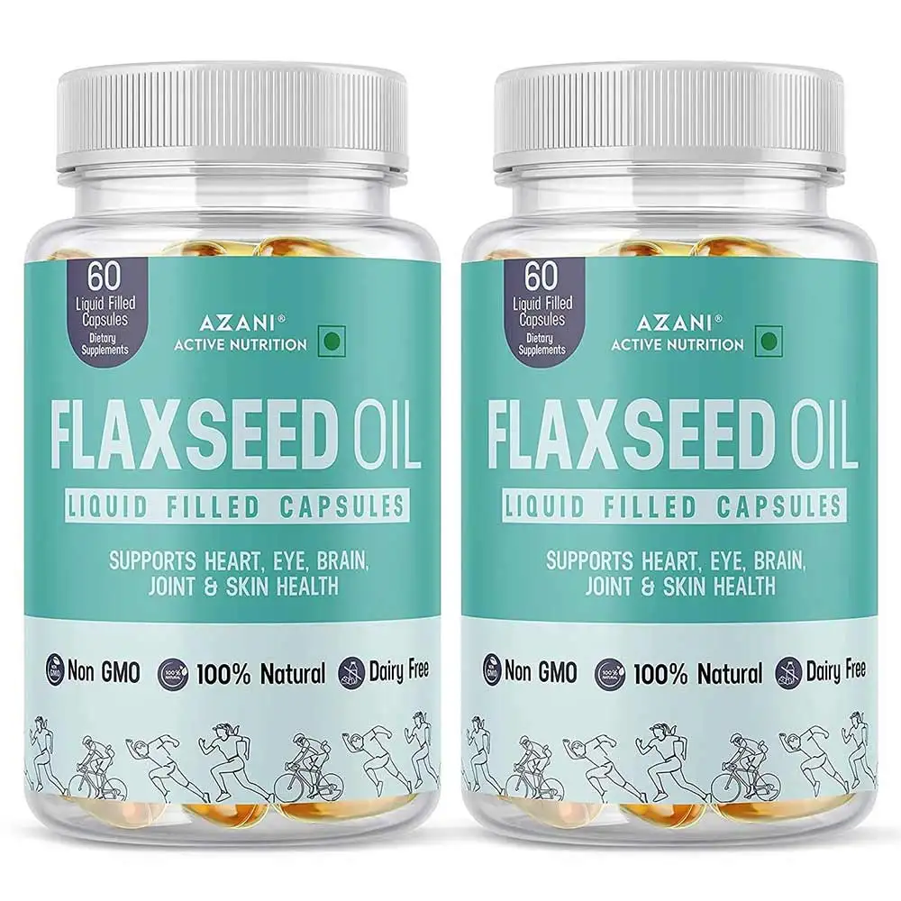 Azani Active Nutrition Flaxseed Oil (Pack of 2),  60 capsules