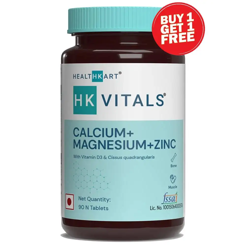 Healt HK Vitals Calcium  with Mag Zinc & Vit D3,  90 tablet(s)  Unflavoured