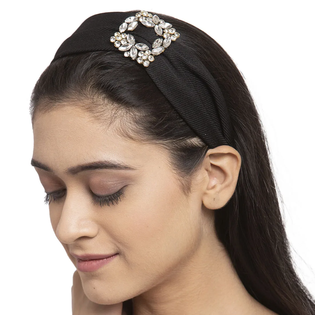 Ferosh Black Crystal Buckle Hairband