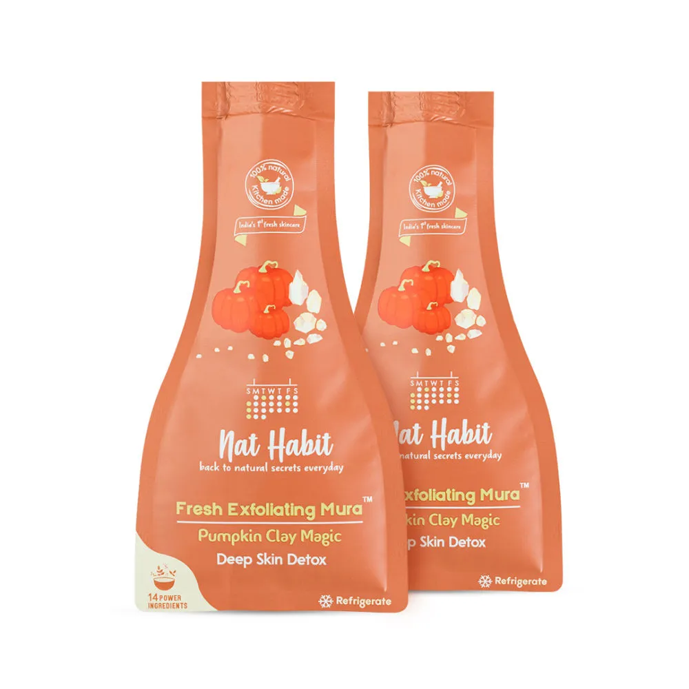 Nat Habit Pumpkin Clay Fresh Exfoliating Mura Face Scrub - Pack of 2