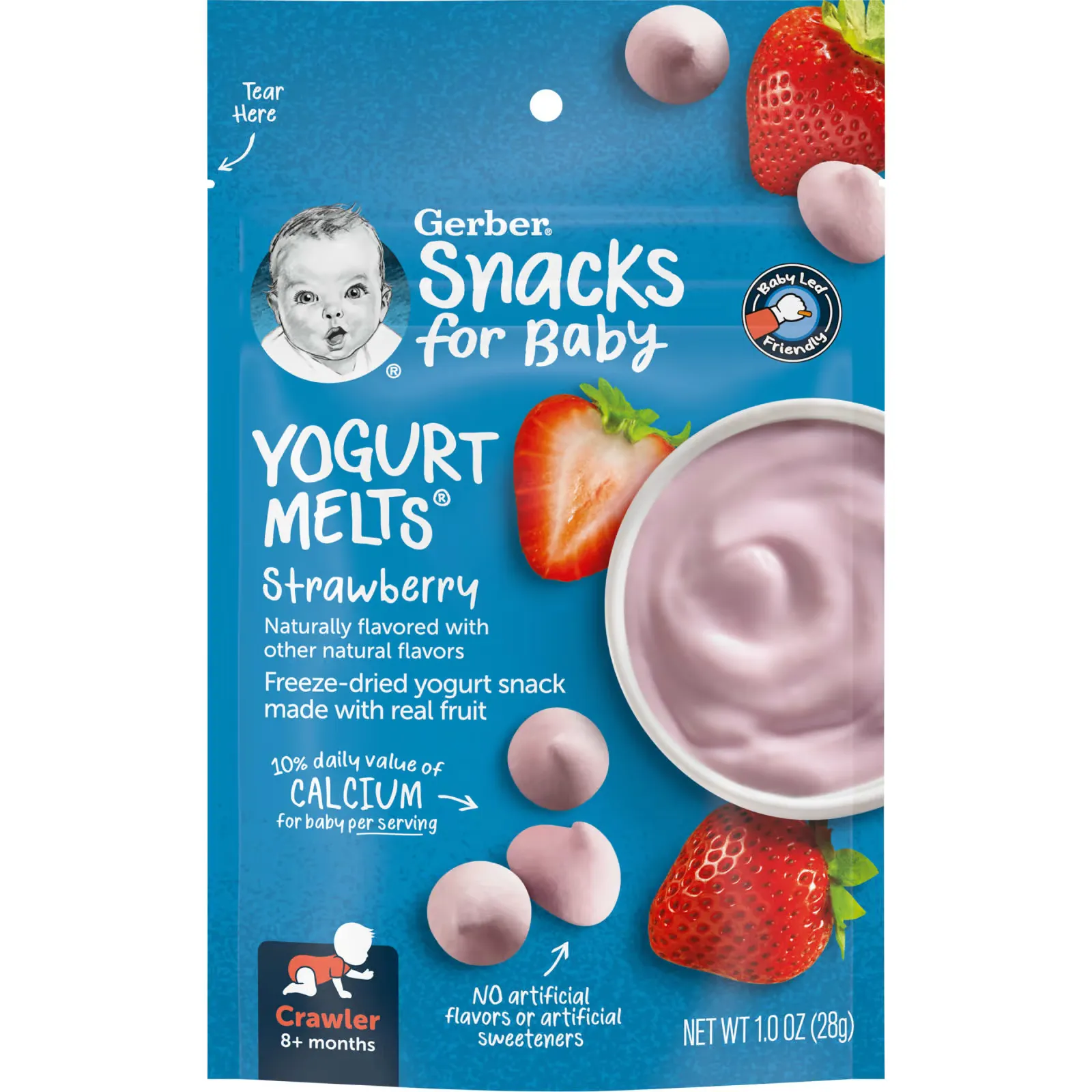 Snacks for Baby, Yogurt Melts,  8+ Months, Strawberry, 1 oz (28 g)