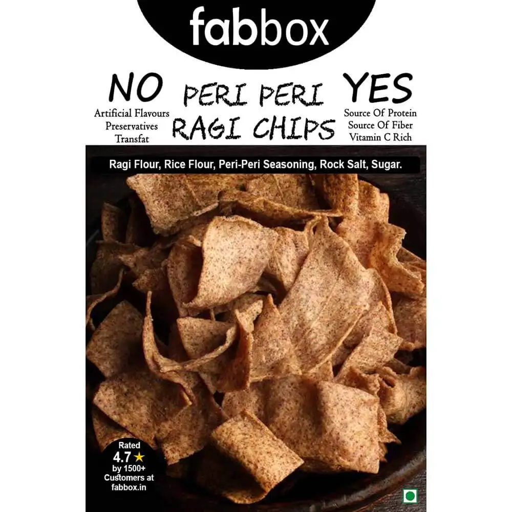 Fabbox Peri Peri Ragi Chips,  Unflavoured  215 g