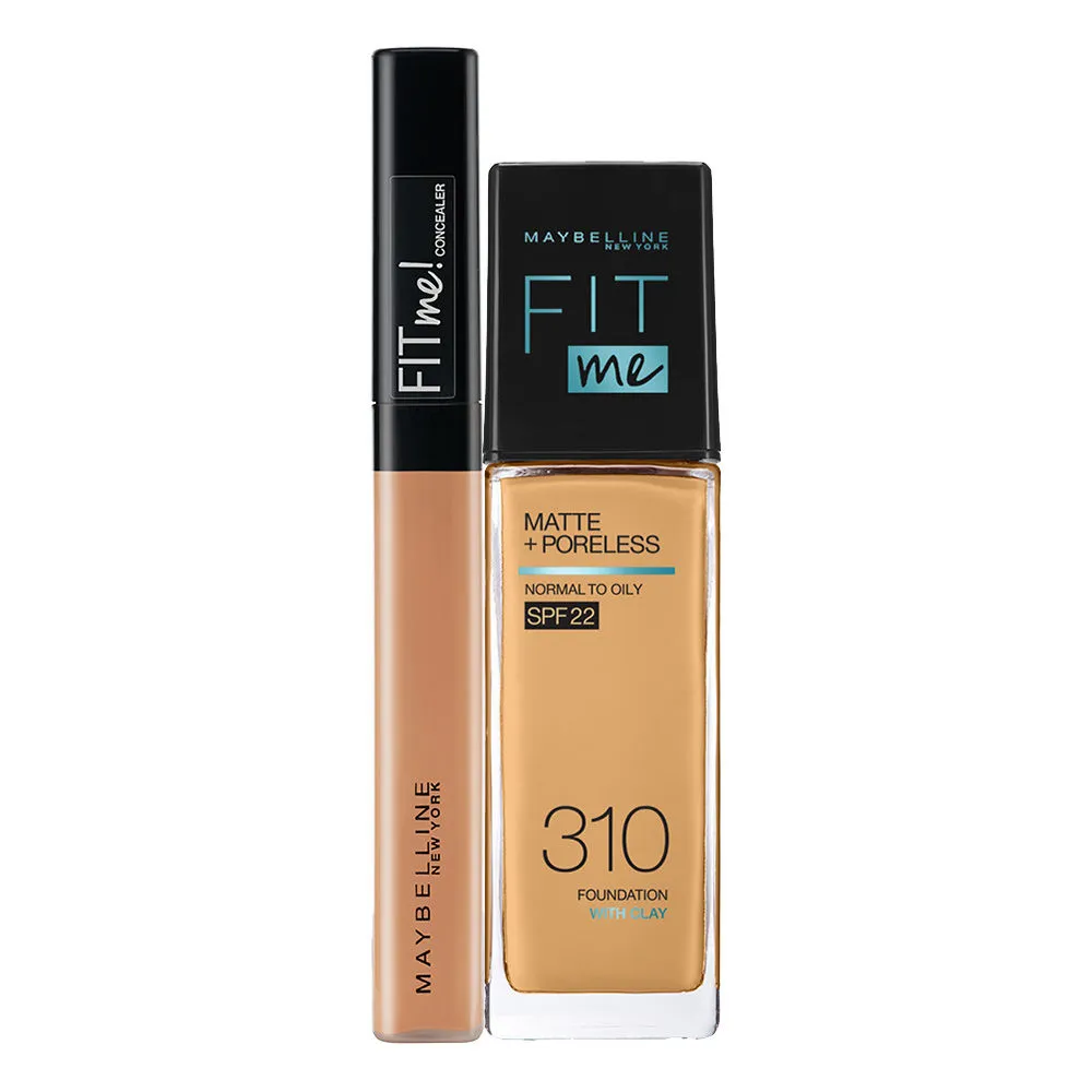 Maybelline New York Fit Me Foundation 310 Sun Beige + Fit Me Concealer 30 Honey Combo