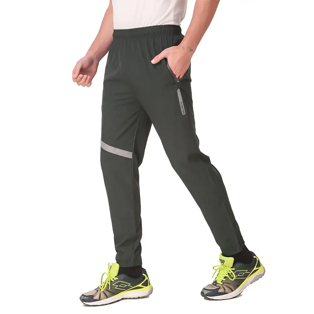 Fitinc NS Polycotton Lycra Jogger with Both Side Zip Pockets,  Grey  Small