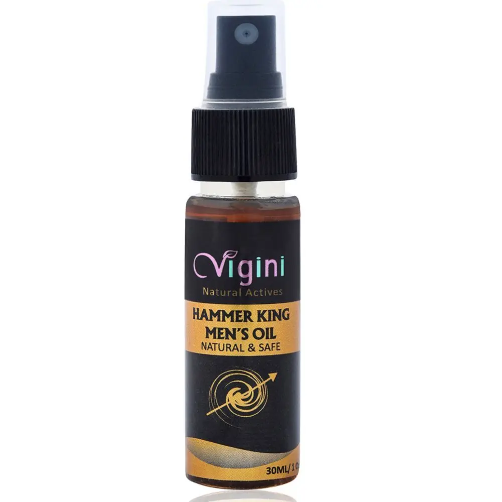 Vigini Natural Hammer King Long Time Sexual Lube Lubricants Effective Lubricating Lubrication Massage Oil for Men Sulphate Paraben Free with Tulsi Ylang Ylang Clary Sage Essential Oils (30 ml)