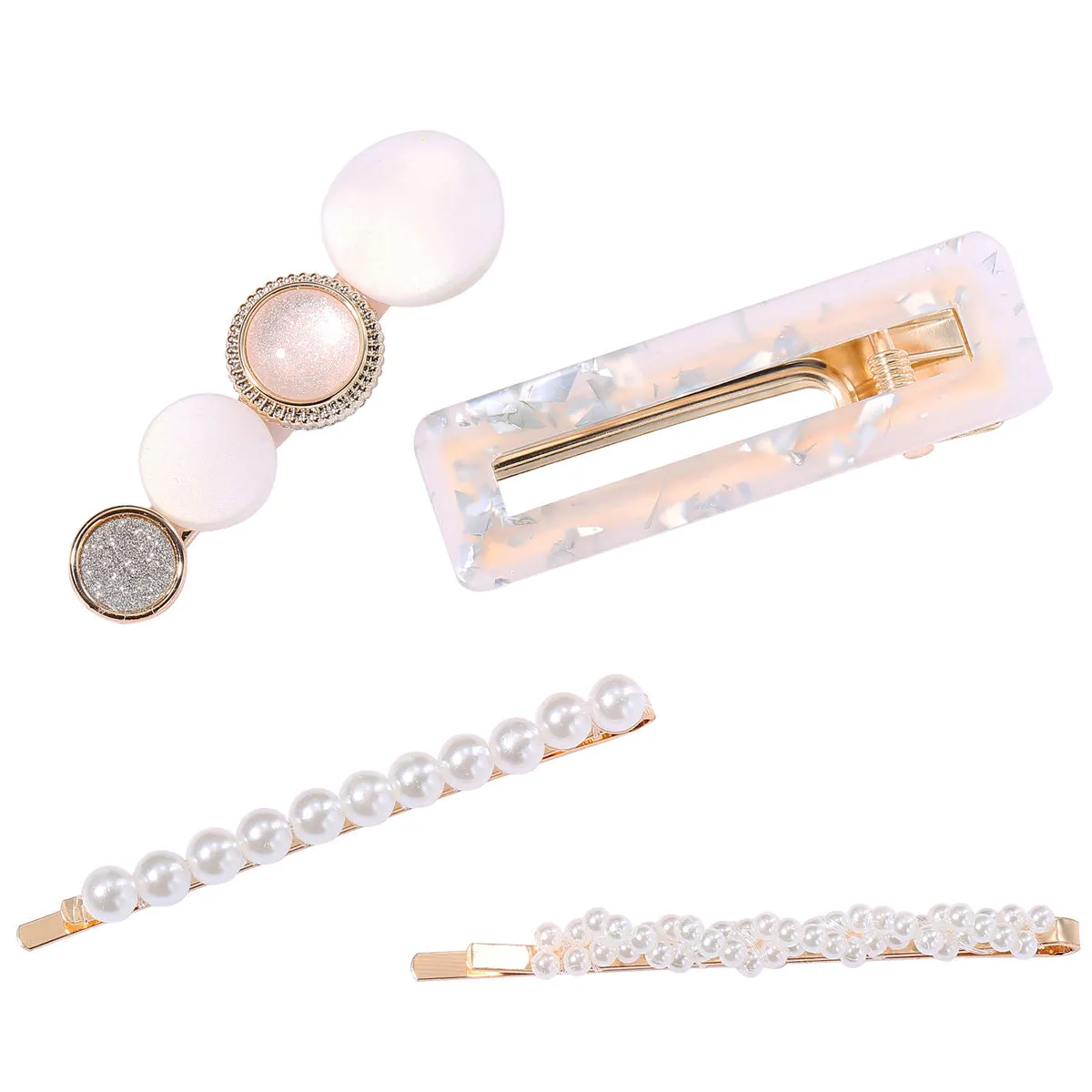 Jewels Galaxy Mesmerizing Pearl Gold Plated Hairclips