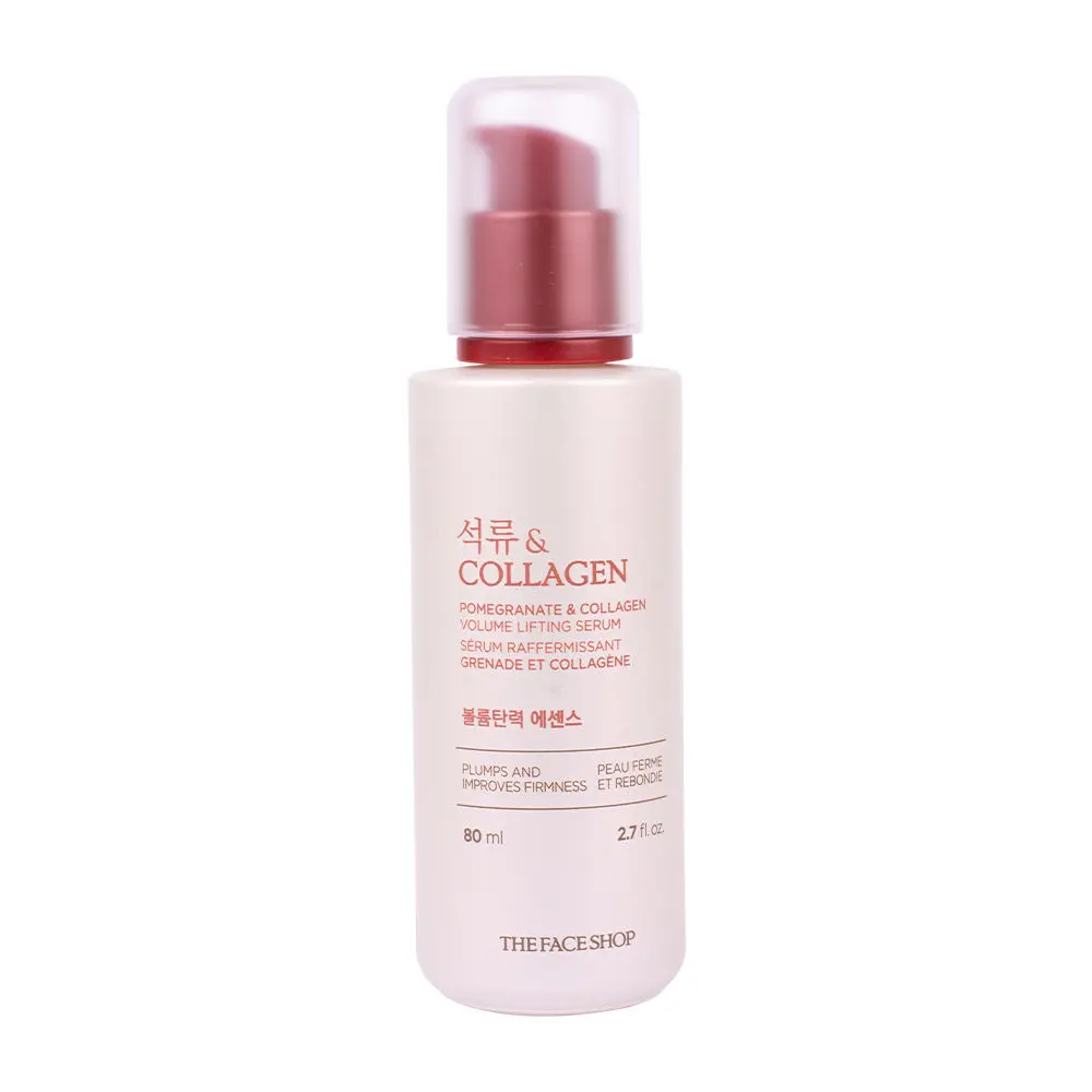 The Face Shop Pomegranate And Collagen Volume Lifting Serum, Face Serum With 10% Marine Collagen & Hyaluronic Acid (80ml) 80 ml