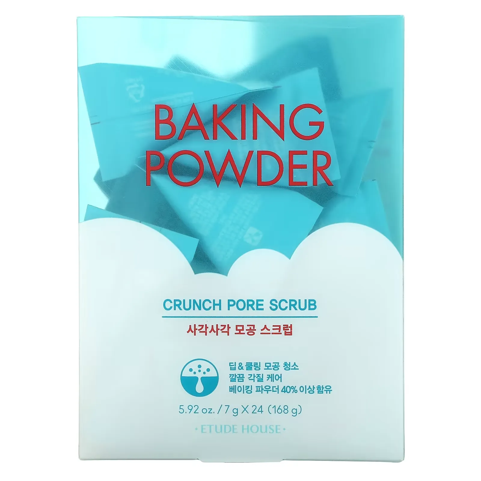 Baking Powder, Crunch Pore Scrub, 24 Pouches, 7 g Each