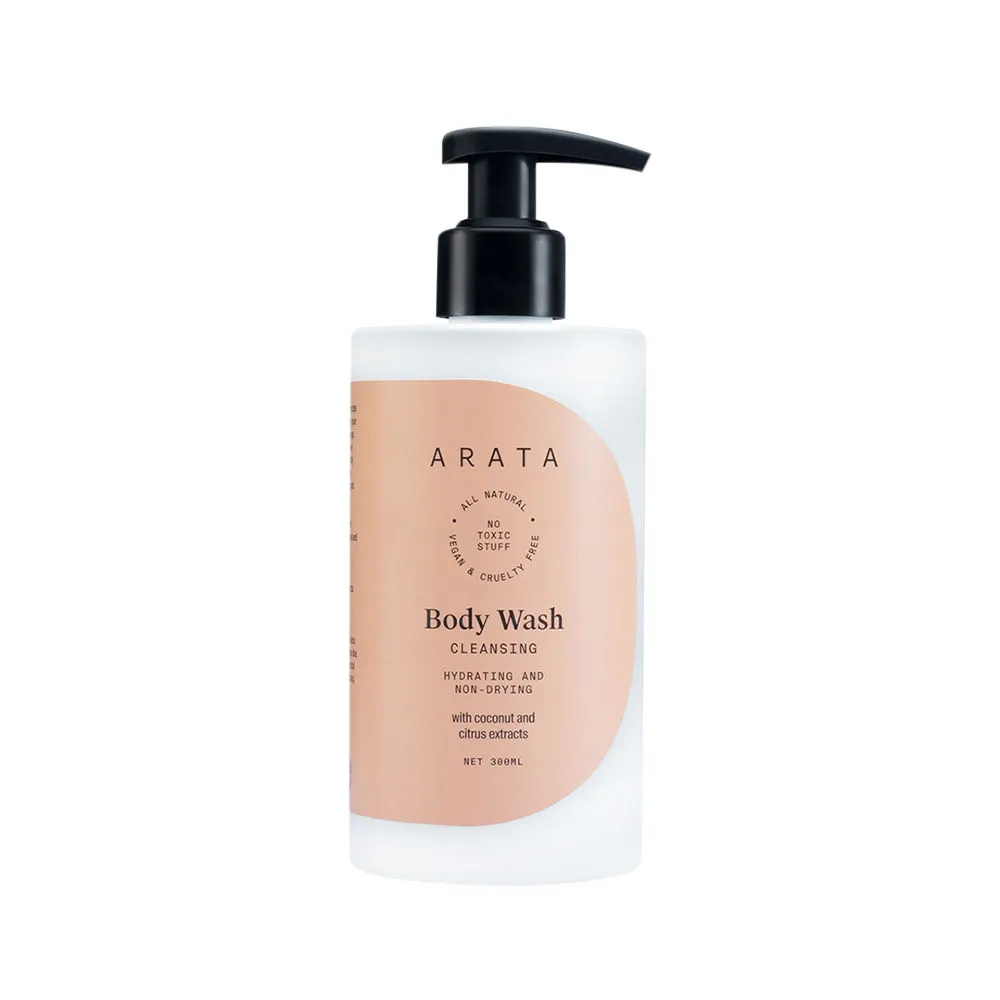 Arata Natural Cleansing and Hydrating Vegan Body Wash with Coconut and Citrus Extracts