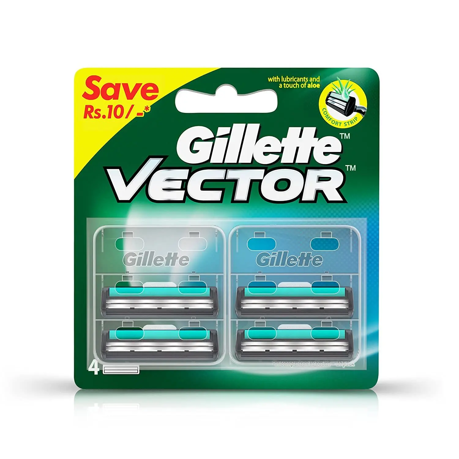 Gillette Vector plus Manual Shaving Razor Blades (Cartridge) 4s pack
