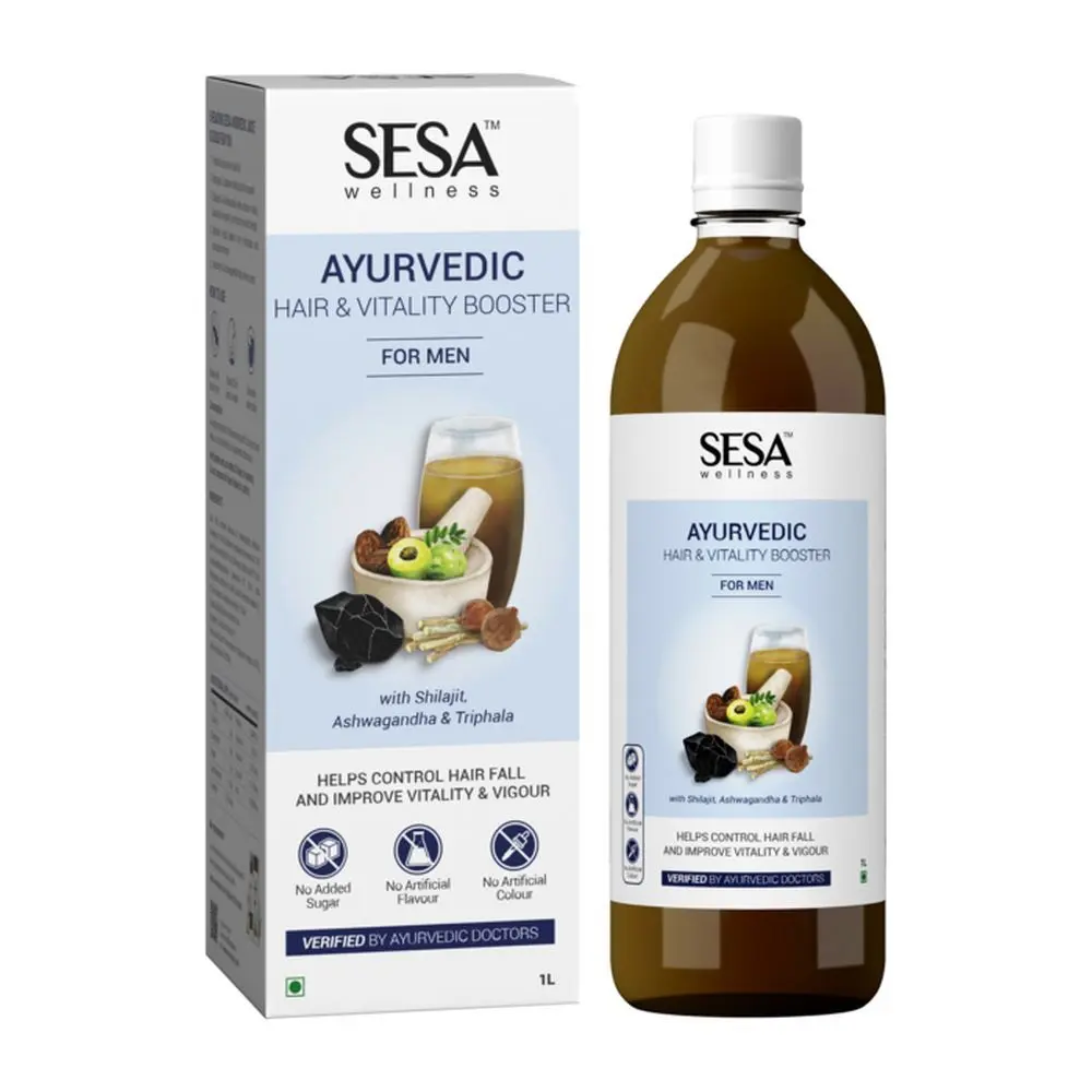 Sesa Ayurvedic Juice for Men - Boosts Vitality & Vigour - Controls Hair Fall - with Shilajeet, Ashwagandha & Triphala, 1L