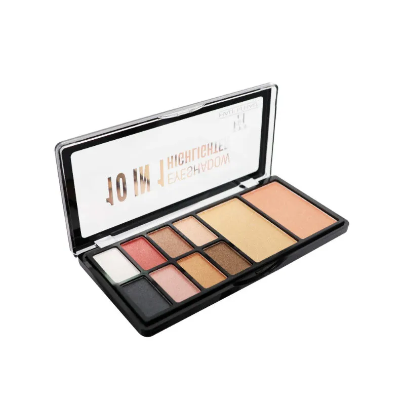 Half N Half 10 In 1 Eyeshadow & Highlighter Makeup Kit Multicolor Palette-03