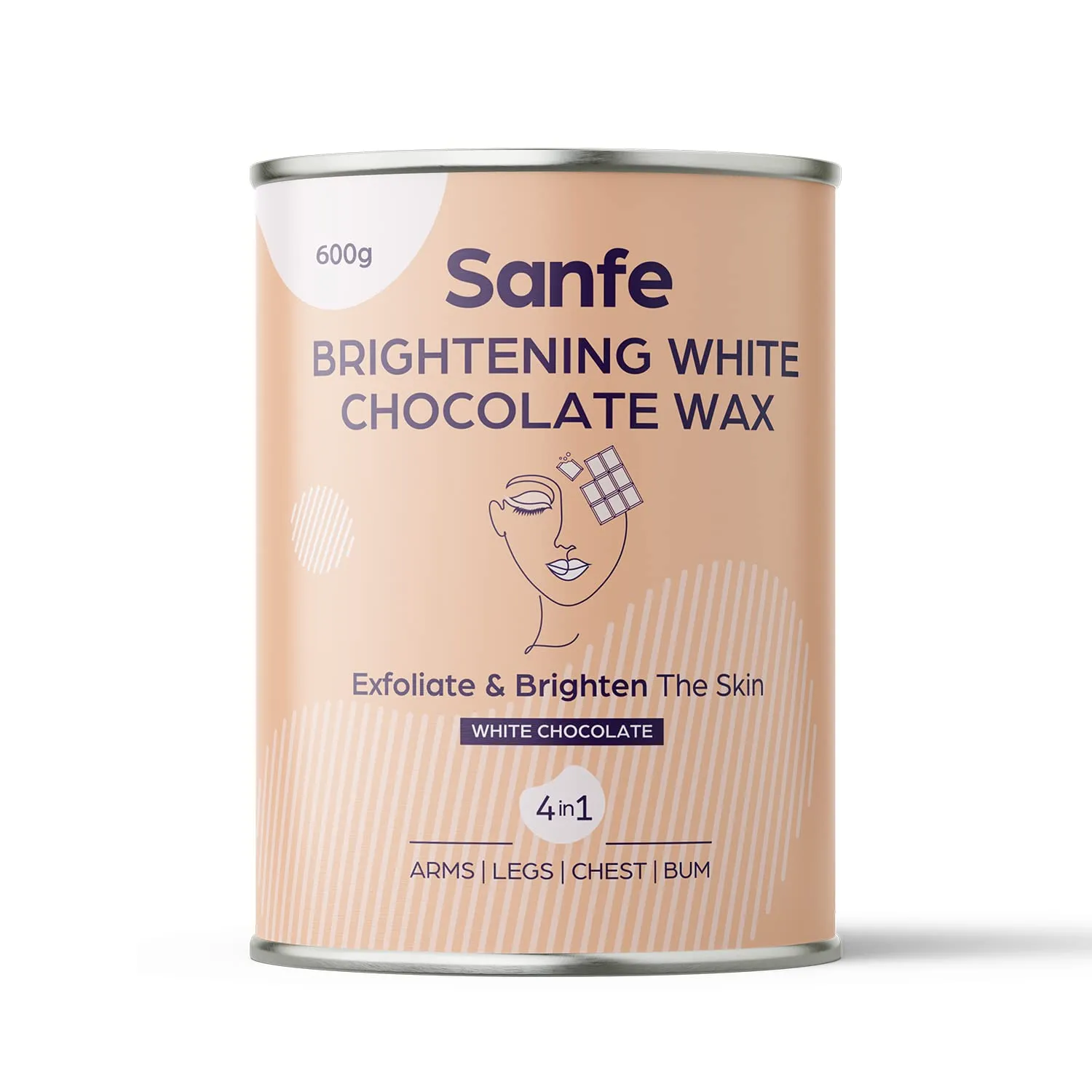 Sanfe Brightening White Chocolate Wax for Smooth Hair Removal Removes Tan Dead Skin