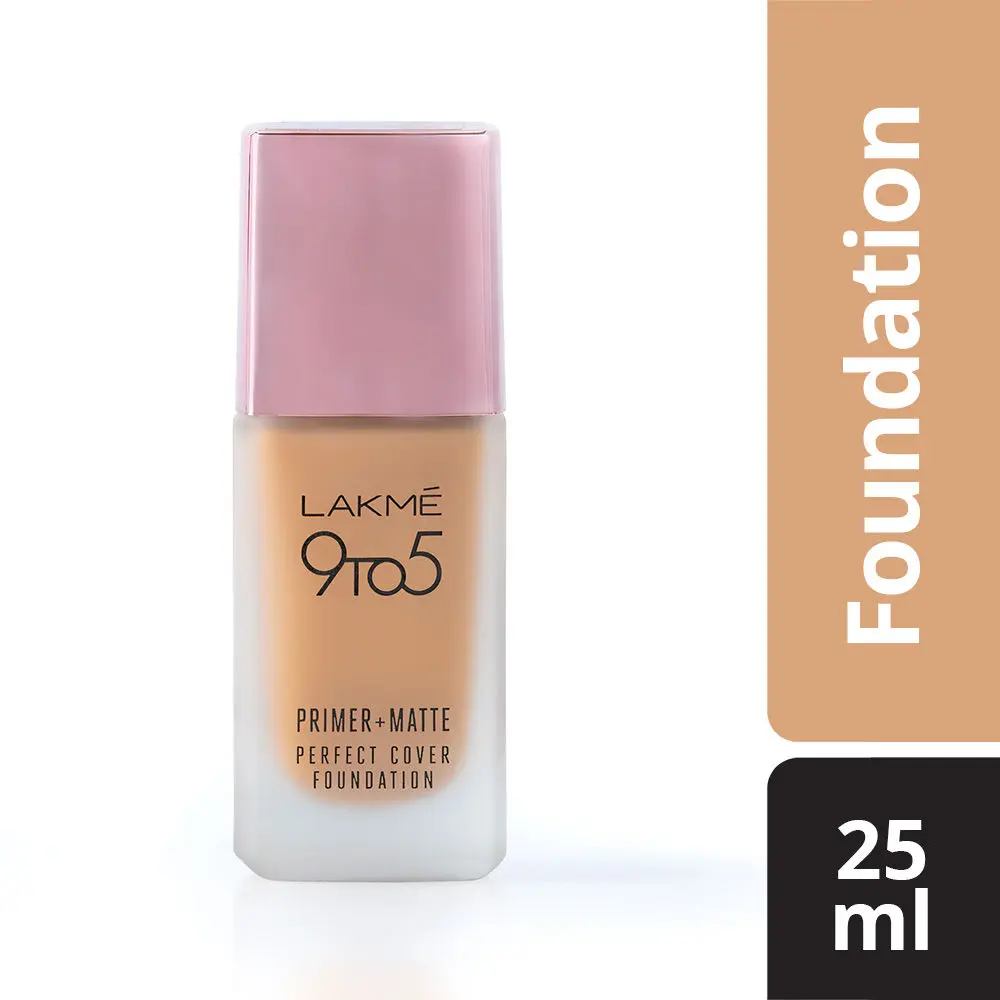 Lakme 9 To 5 Primer + Matte Perfect Cover Foundation - Warm Beige W240 (25 ml)