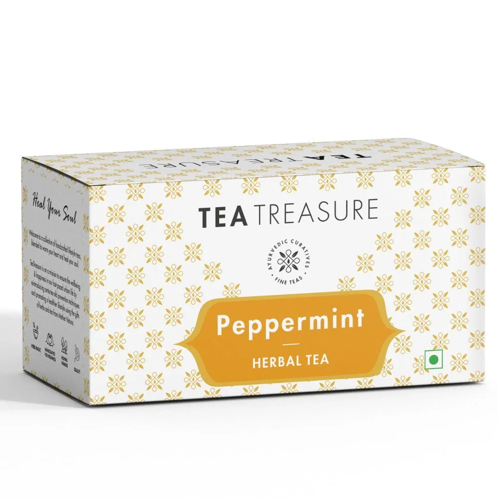 Tea Treasure Peppermint Herbal Infusion Tea 18 Pyramid Tea Bags