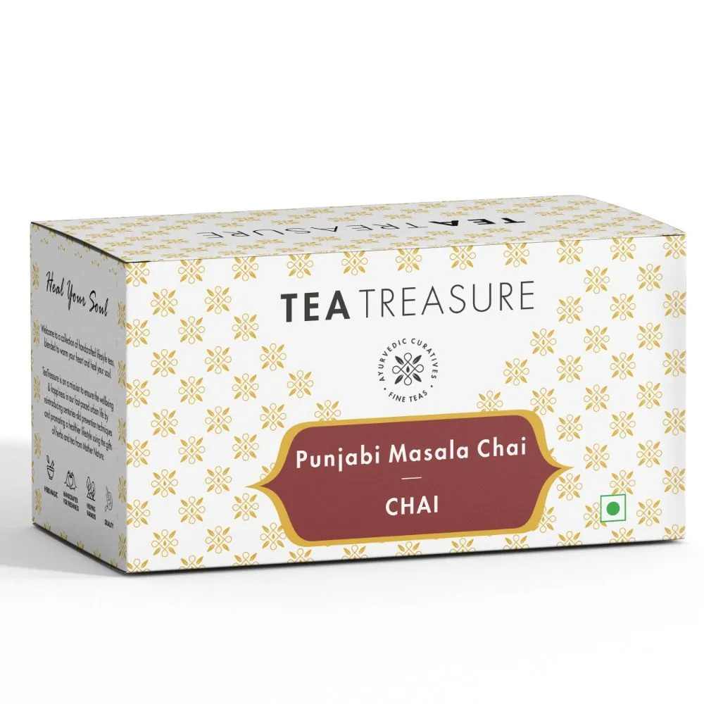 Tea Treasure Punjabi Masala Chai 18 Pyramid Tea Bags