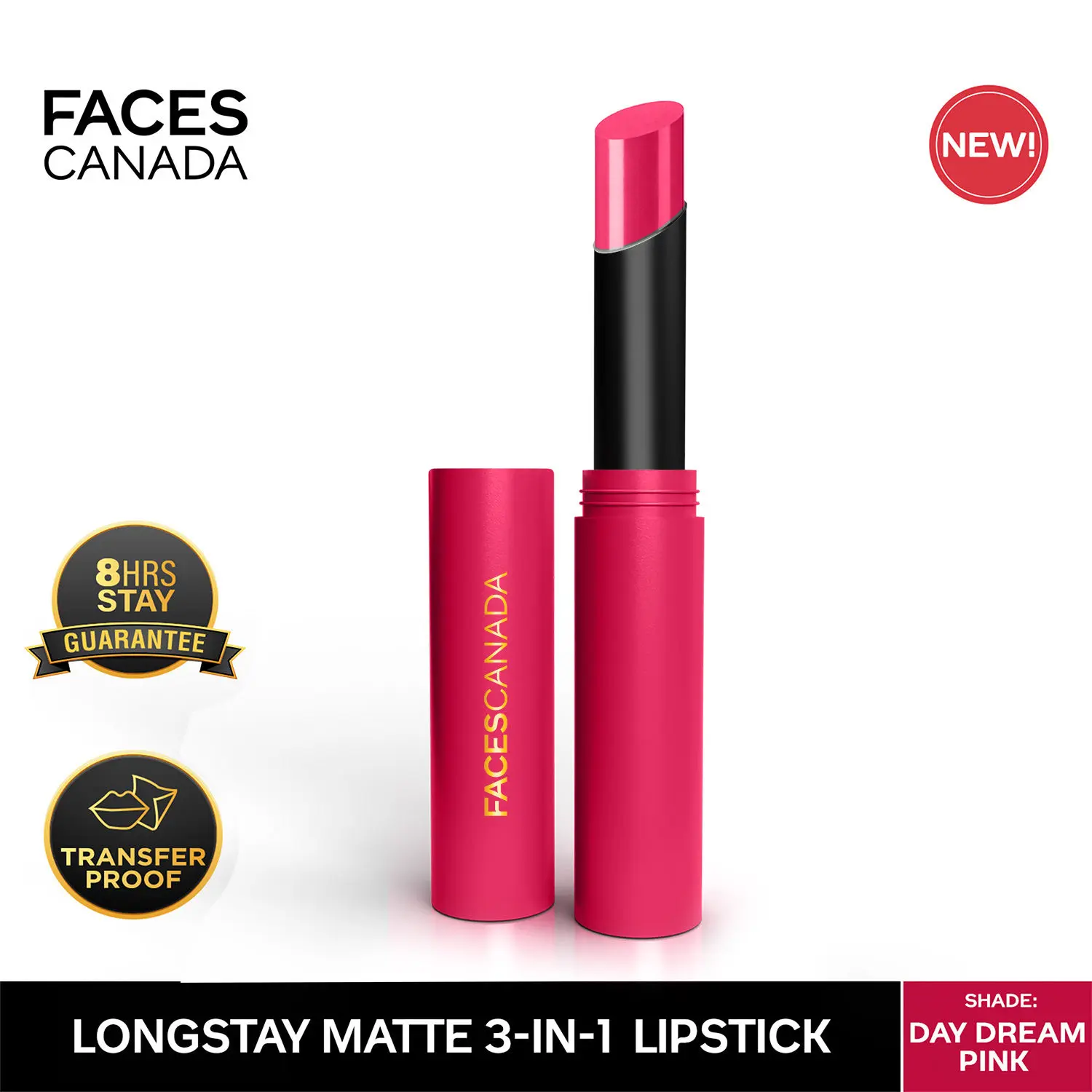 FACESCANADA Long Stay 3-in-1 Matte Lipstick Coffee Date Pink 02 2 gm