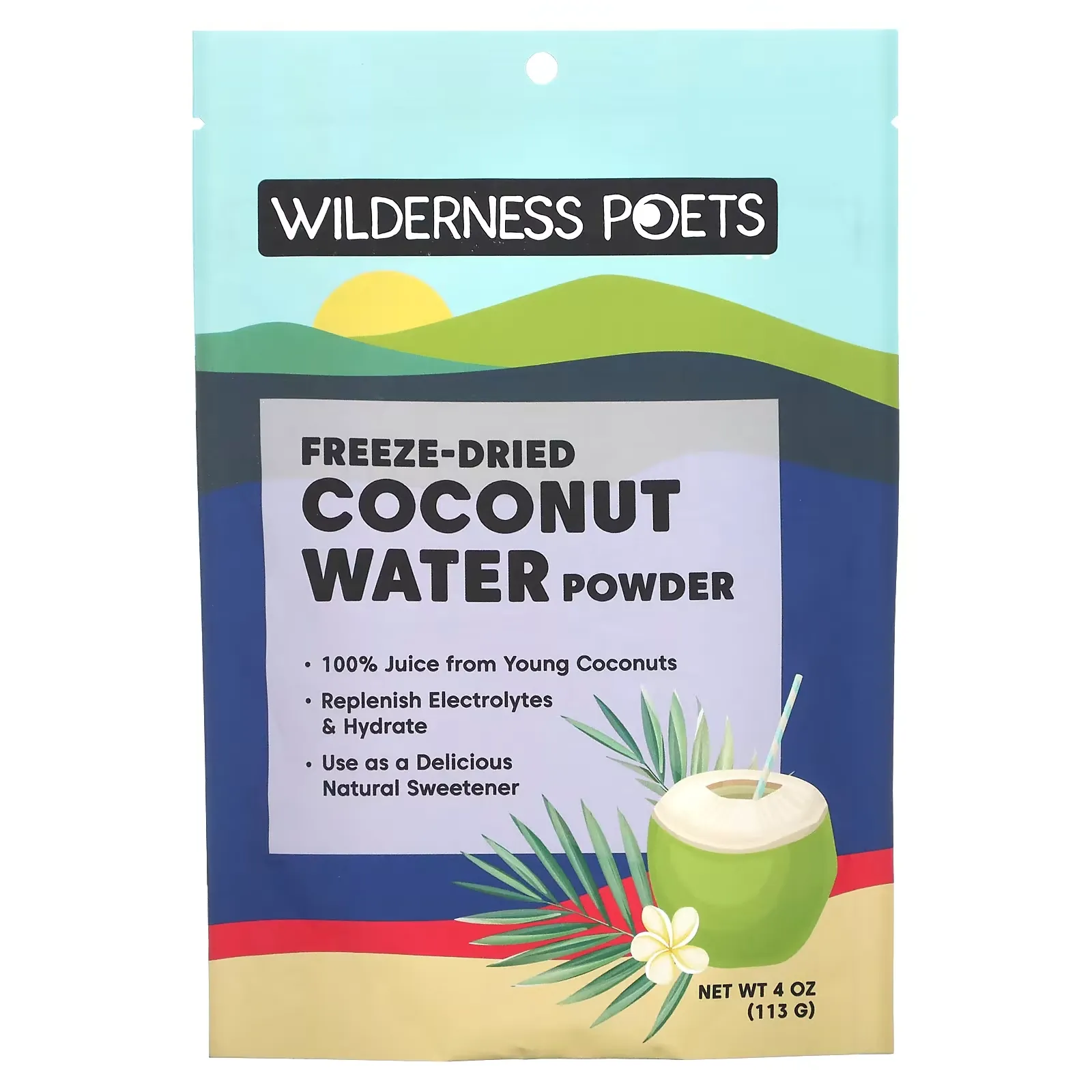 Coconut Water Powder, Freeze Dried, 4 oz (113 g)