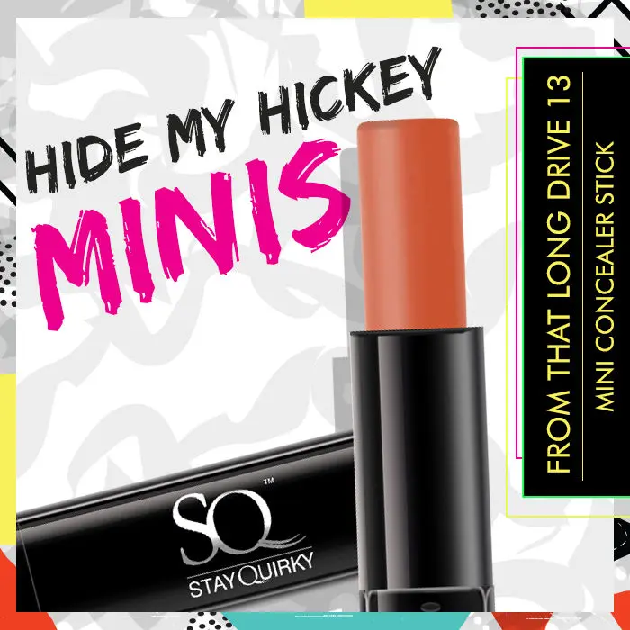 Stay Quirky Hide my Hickey Concealer Minis - From That Long Drive 13 | Buildabale Coverage | Brightening | Long Lasting | Smudgeproof | Transferproof