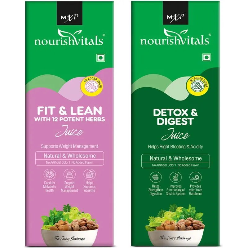 Nourish Vitals Healthcare Juices Combo - Fit & Lean Juice + Detox & Digest Juice