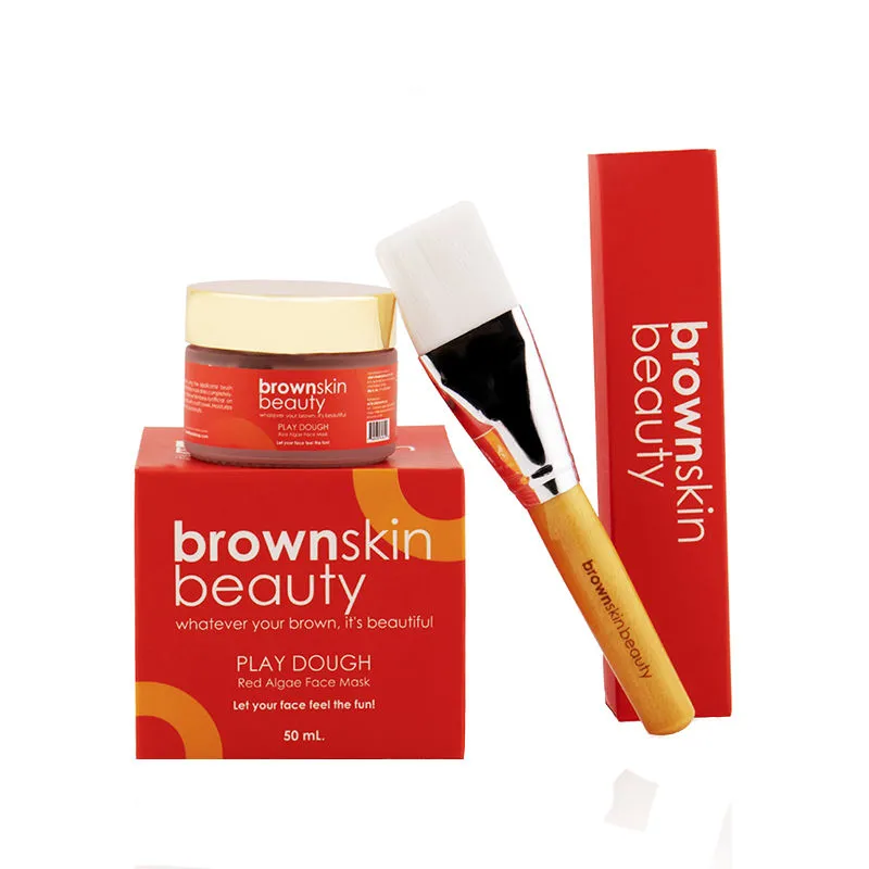 BrownSkin Beauty Play Dough Red Algae Face Mask (with Free Face Mask Applicator Brush)