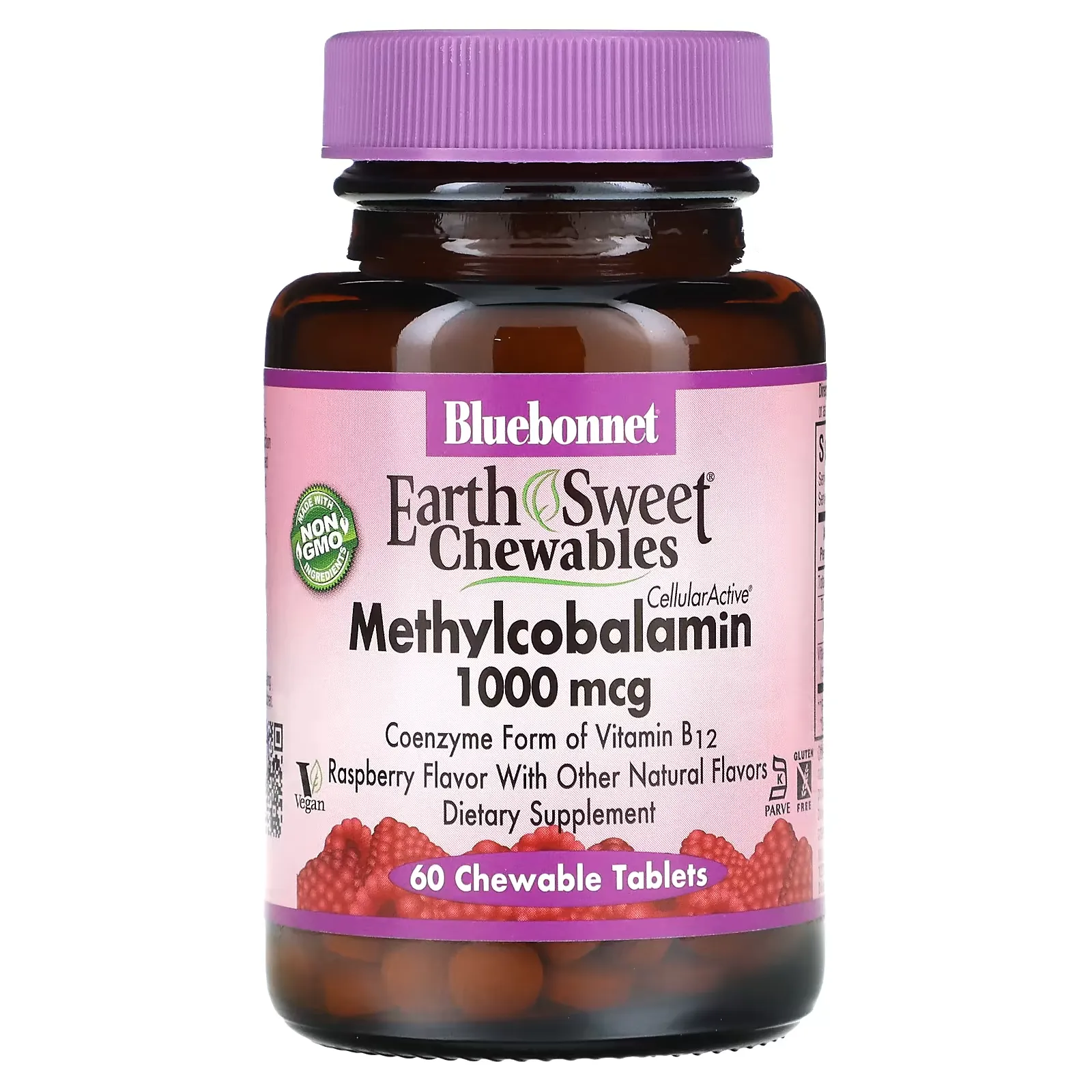 EarthSweet Chewables, Methylcobalamin, Raspberry , 1,000 mcg, 60 Chewable Tablets