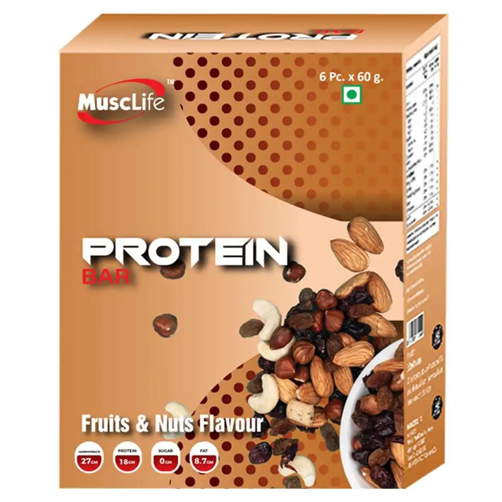 Musclife Protein Bar,  6 Piece(s)/Pack  Fruit & Nuts