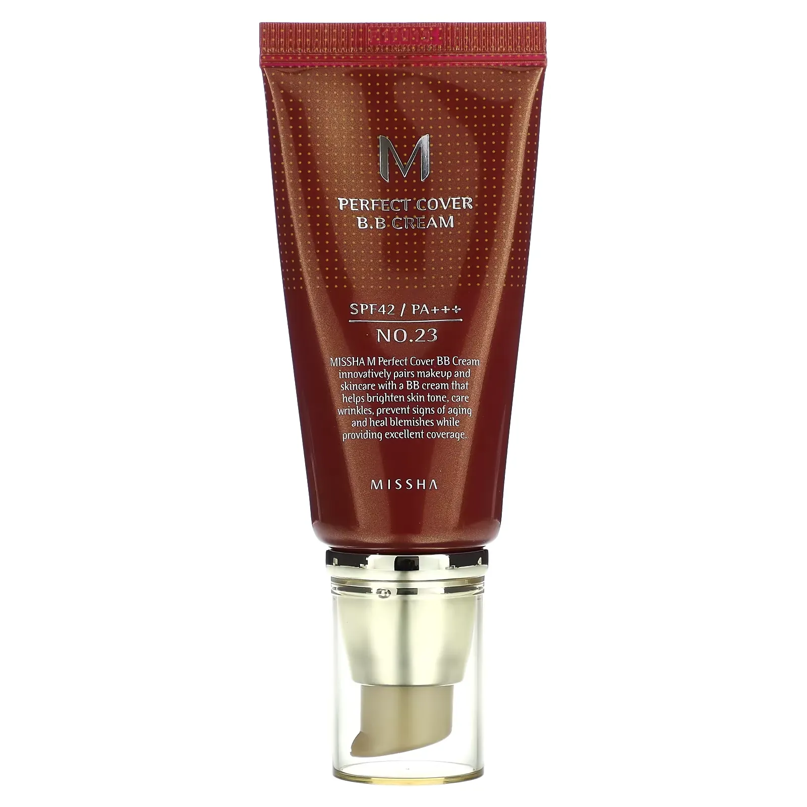 M Perfect Cover B.B Cream, SPF 42 PA+++, No. 23 Natural Beige, 1.7 oz (50 ml)