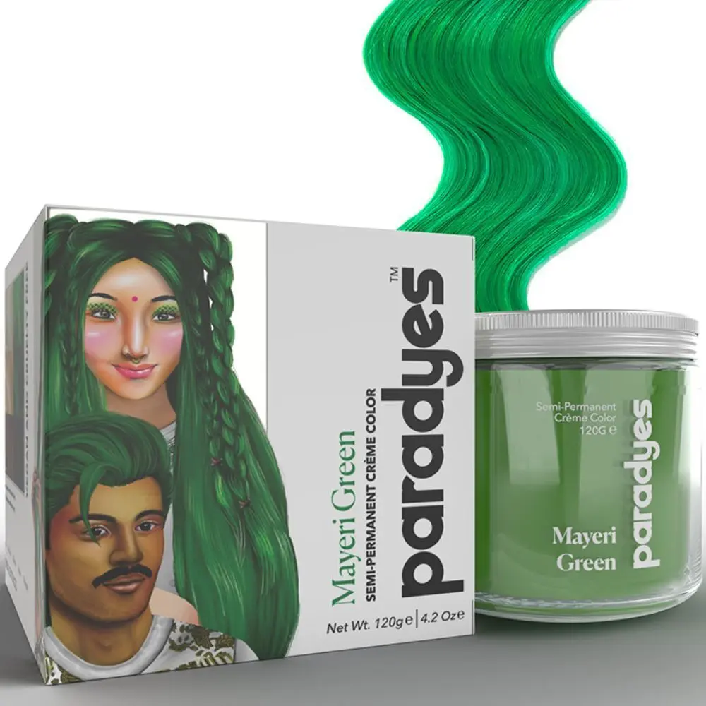 Paradyes Ammonia Free Mayeri Green Semi-permanent Hair Color jar only (120 g)