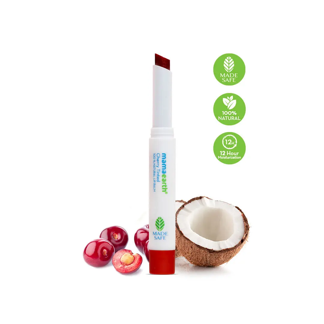 Mamaearth Cherry Tinted 100% Natural Lip Balm for Women with Cherry and Coconut Oil (2 g)