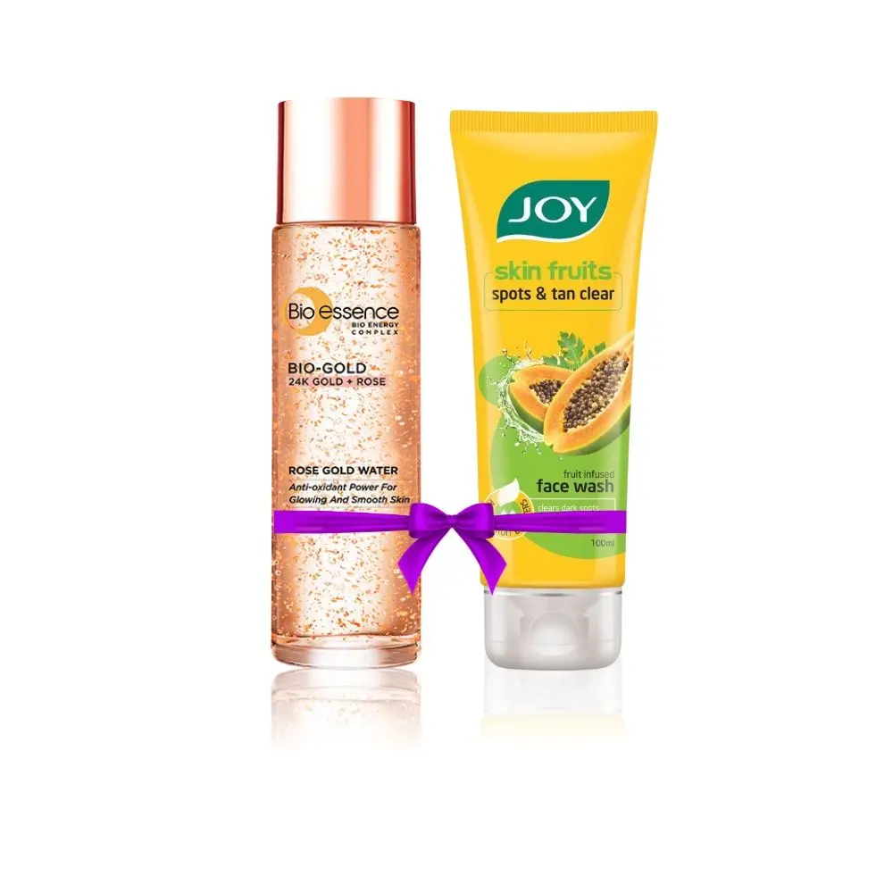 Joy Skin Fruits Spots & Tan Clear Face Wash (100 ml) + Bio-essence Bio-Gold Rose Gold Water Essence (100 ml) speacial combo