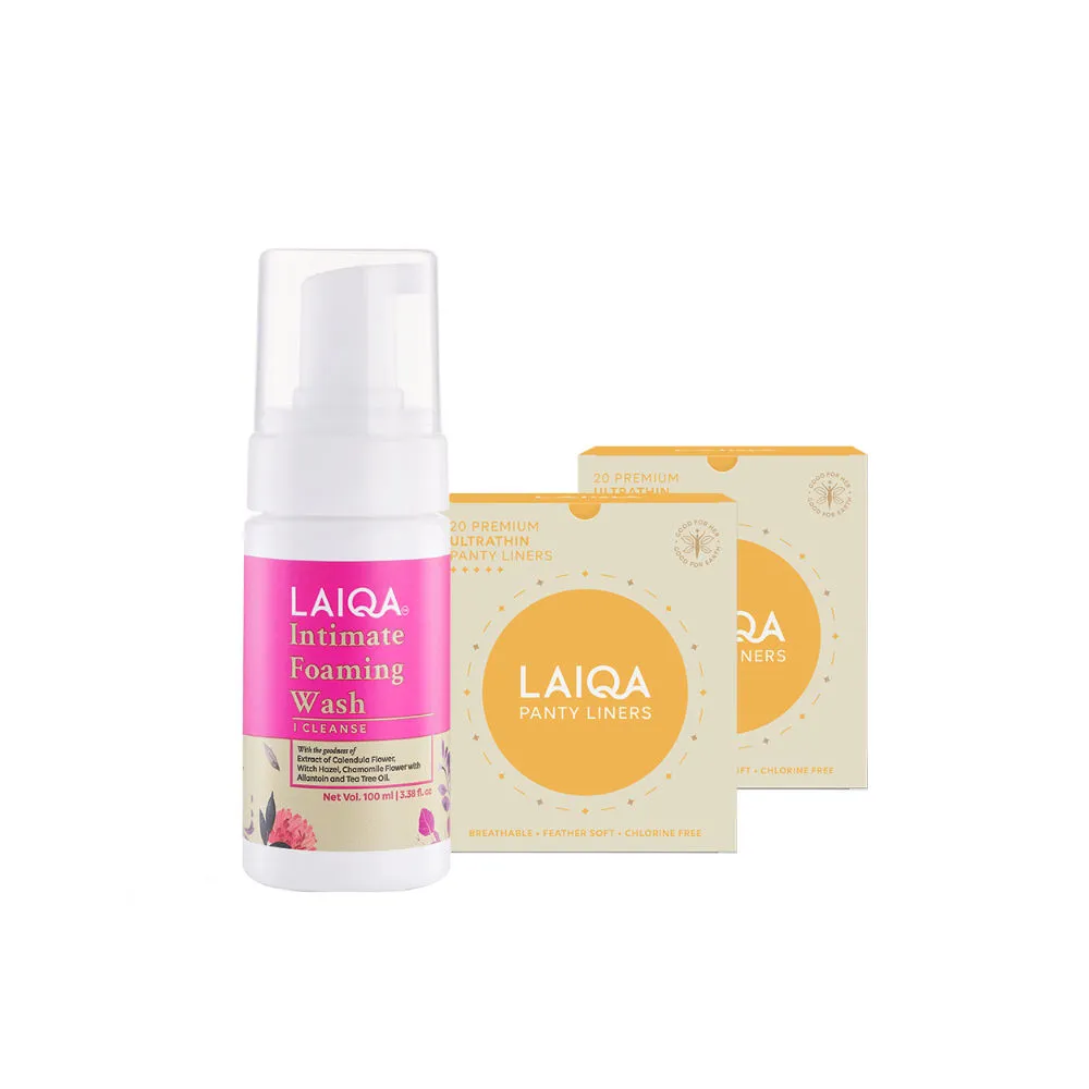 LAIQA Intimate Hygiene Kit - Intimate Foaming Wash & Panty Liners