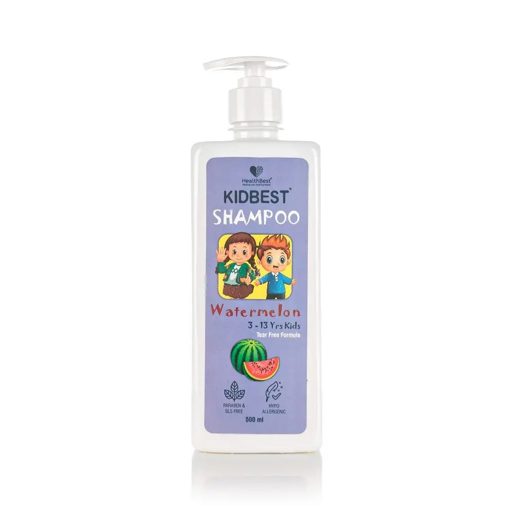 HealthBest Kidbest Hair Shampoo for Kids | Extra Nourishing | Dry & Damaged to normal Hair | Tear, Paraben, SLS free | 500ml