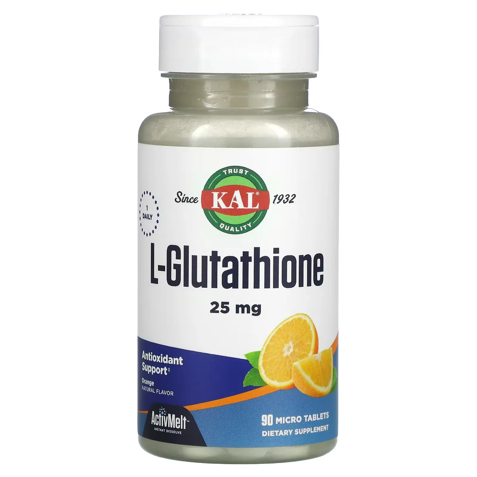 L-Glutathione, Orange, 25 mg, 90 Micro Tablets