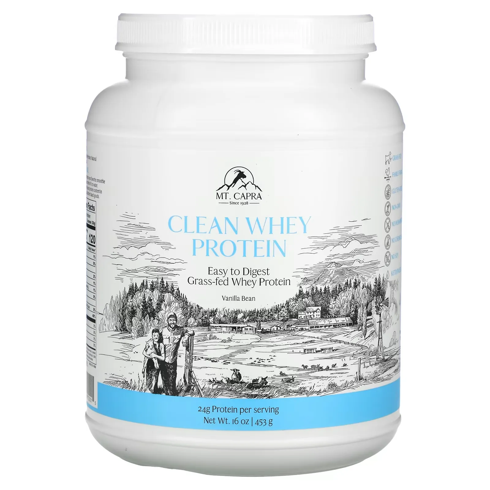 Clean Whey Protein, Vanilla Bean, 16 oz (453 g)