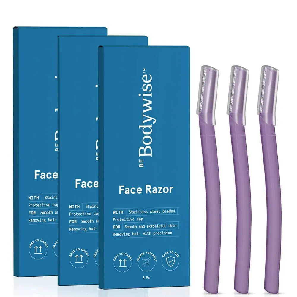 Be Bodywise Reusable Face Razor For Women For Facial Hair, Eyebrow, Upper Lip, Chin - Pack Of 9