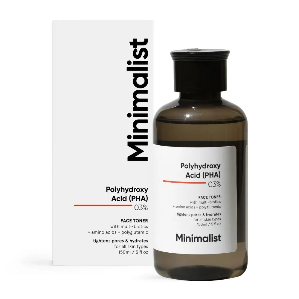 Minimalist 3% PHA Alcohol Free Face Toner For Pore Tightening , Mild Expfoliation & Hydration with Biotics, 150ml